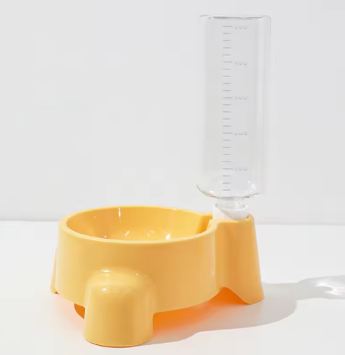 distributeur eau chat jaune