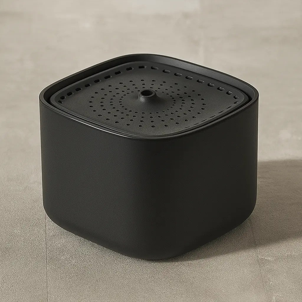 fontaine eau chat noir