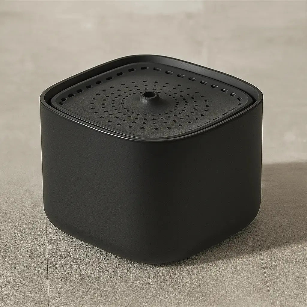 fontaine eau chat noir