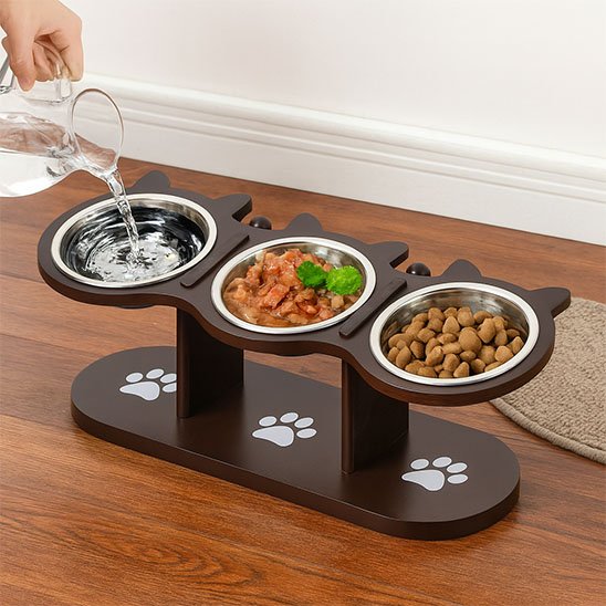 gamelle chat surelevée triple bols