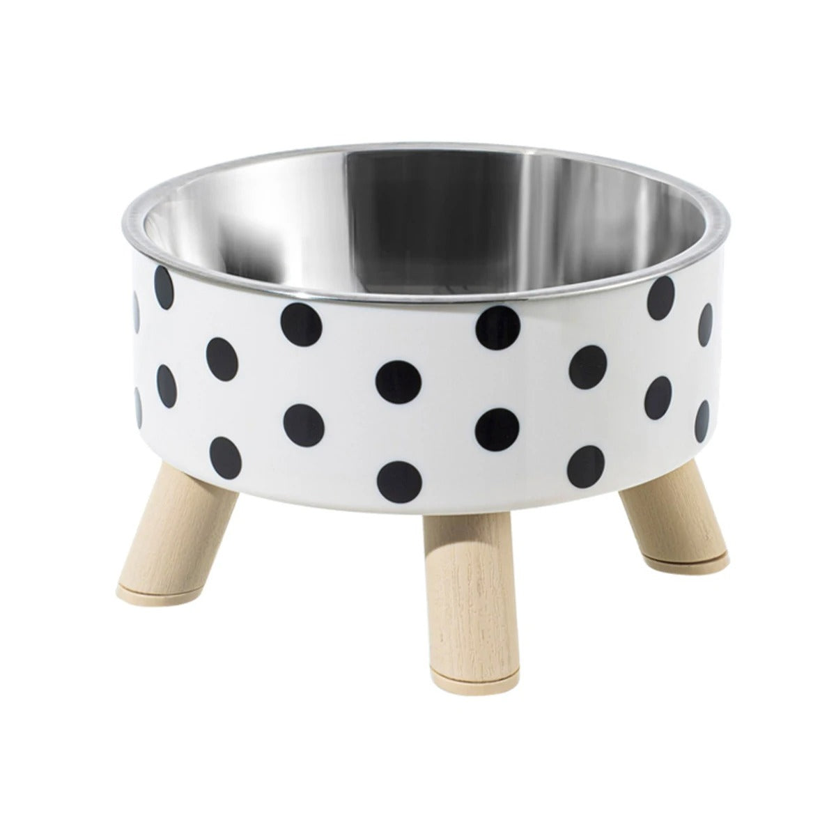 Gamelle pour chat en pois blanc noir