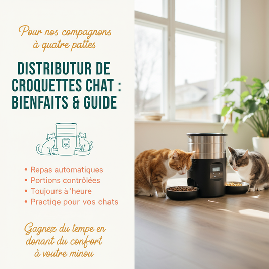 chats qui mangent dans distributeur de croquettes pour chat