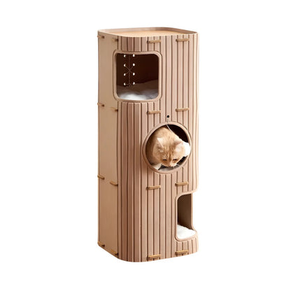 Niche pour chat marron triple