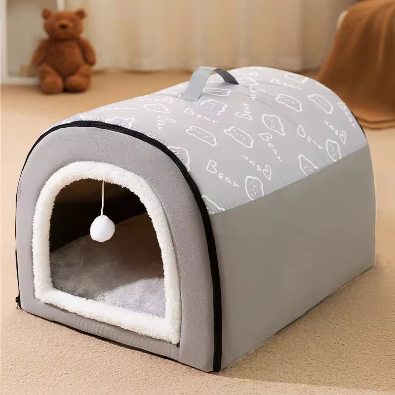panier chat douillet gris 
