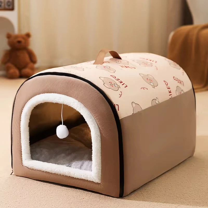 Panier chat douillet marron