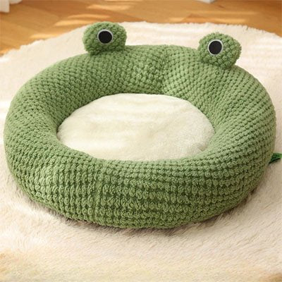 abri  pour chat rond grenouille verte
