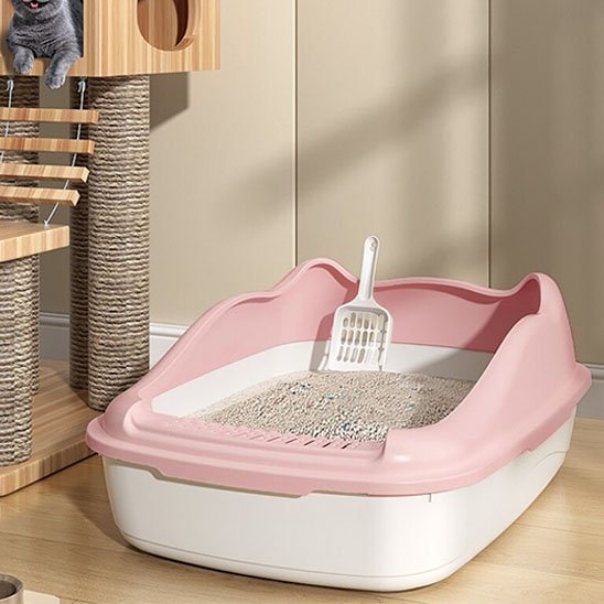 Bac litiere Chat rose avec pelle