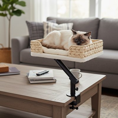 chat couche sur mobilier pour chats Panier Chat belge