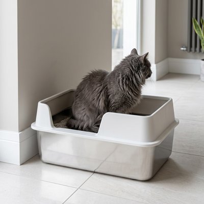 chat dans son Bac litiere
