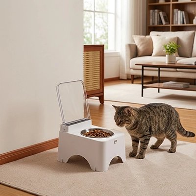 chat mange dans Gamelle automatique Chat
