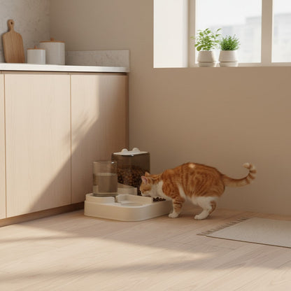 Distributeur eau croquette chat | Freshdouble MITSOU UNIVERS CHAT