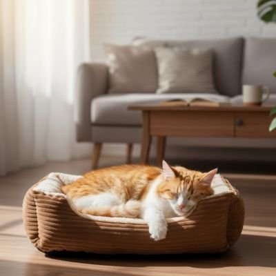  chat panier marron