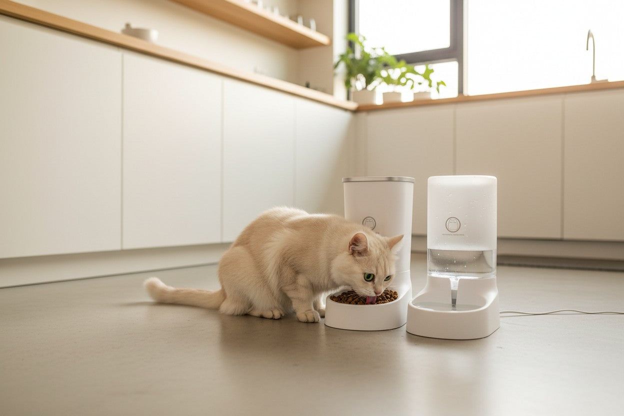 Mangeoire automatique pour chat anti-bacteriennes| PetLiberty MITSOU UNIVERS CHAT