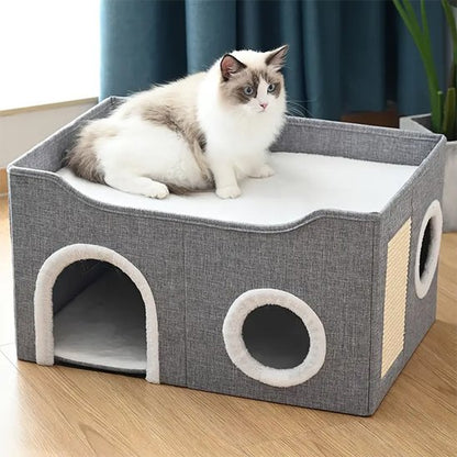 chat blanc sur Niche pour chat