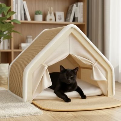 chat noir dans Maison pour chat 