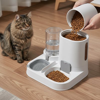 chat regarde Distributeurs de croquettes pour Chat programable