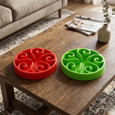 deux couleurs de Gamelle anti glouton pour Chat 