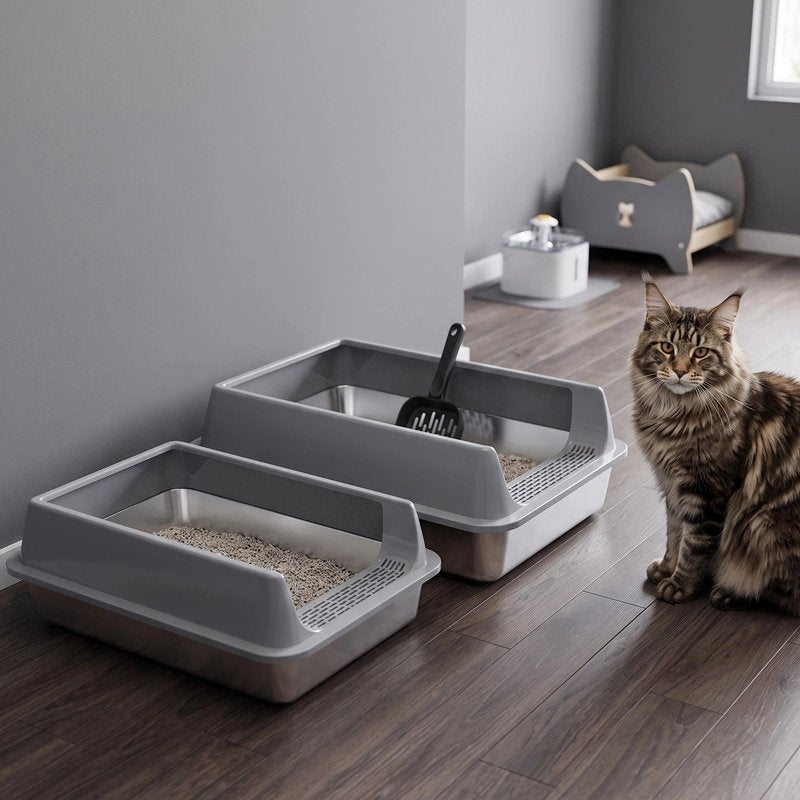 deux tailles de Bac litière Chat : petite et large