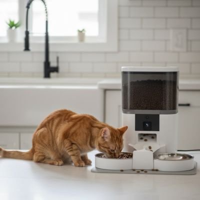 Distributeur de croquettes pour chat  double bols automatique programmable