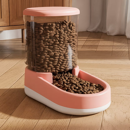 distributeur de croquettes pour chat automatique rose