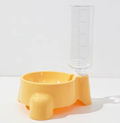 distributeur eau chat jaune