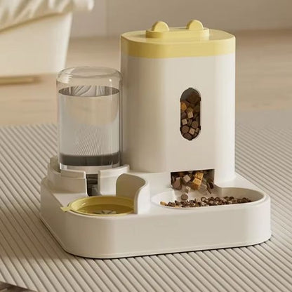 distributeur croquette chat automatique jaune