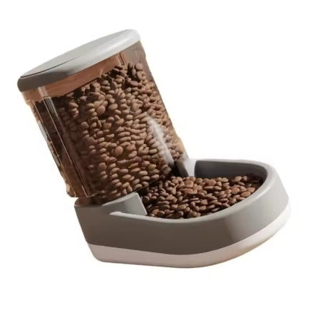 distributeur de croquettes pour chat gris