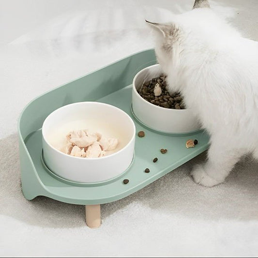 gamelle chat double bols vertes