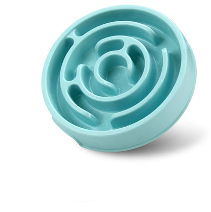 gamelle pour chat anti glouton bleu