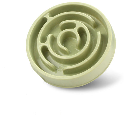 gamelle pour chat anti glouton verte