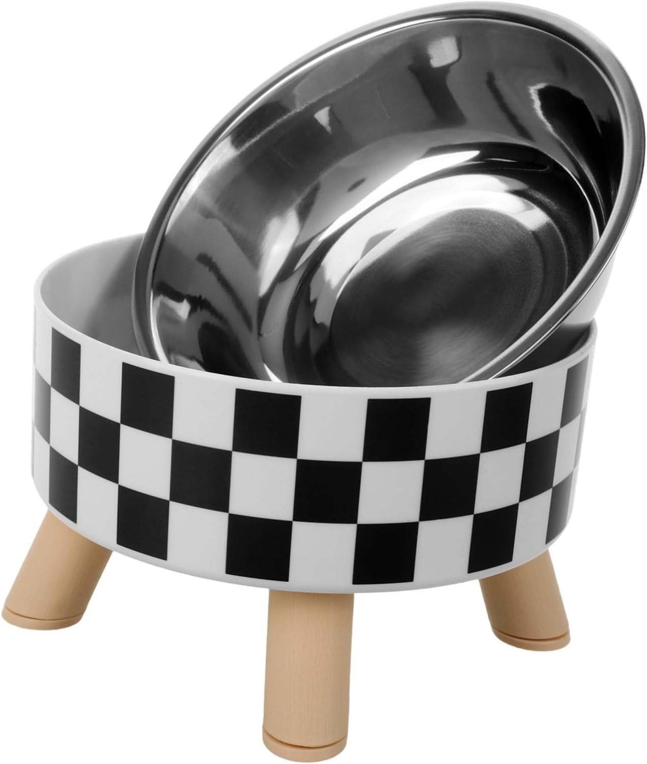 Gamelle pour chat en damier