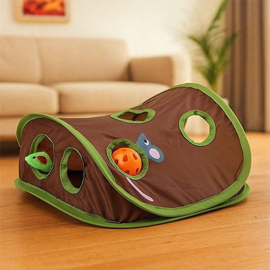 jouets pour chat en forme de tapis de jeu avec plusiuers trous