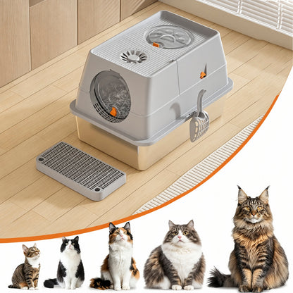 Maison de toilette chat | Fermée Anti-Odeurs