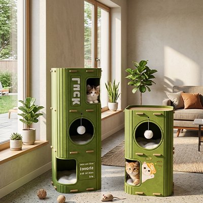 Niche pour chat  vert