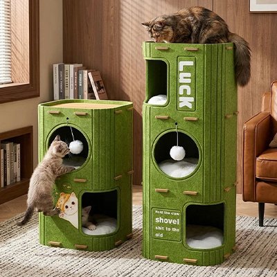 Niche pour chat  verte