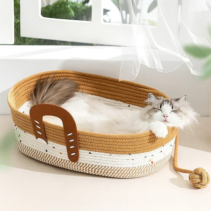 panier en osier chat